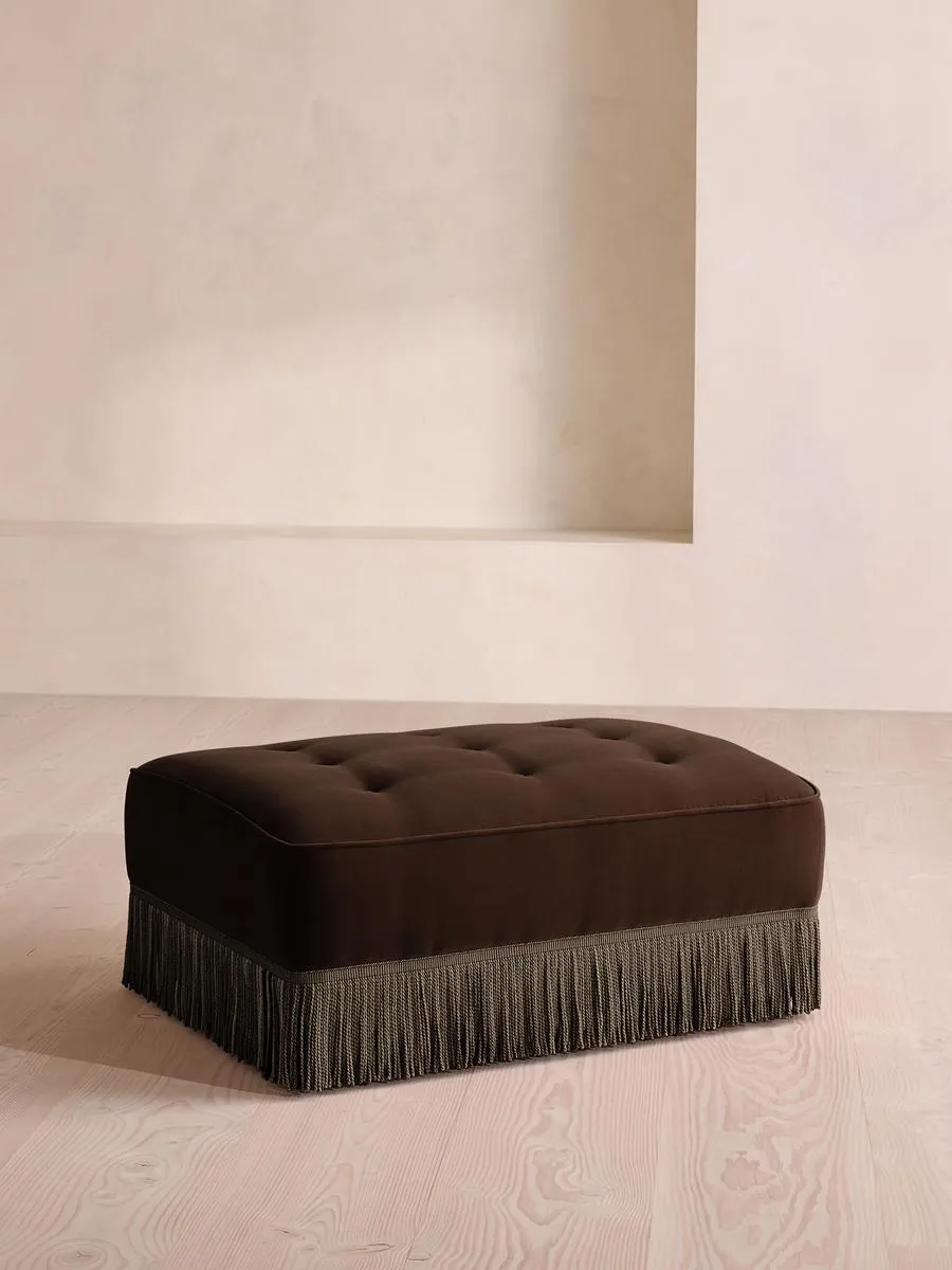 Elowen Ottoman, Velvet, Chocolate