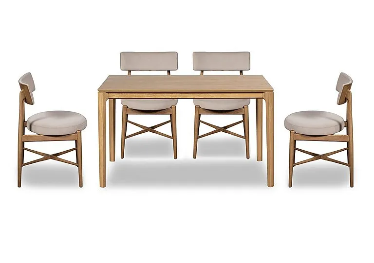Winchester Rectangular Extending Dining Table 4 Chairs - Grey