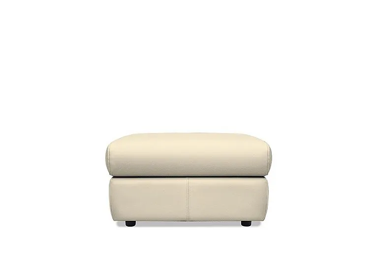 Thornbury Leather Footstool - Cambridge Stone