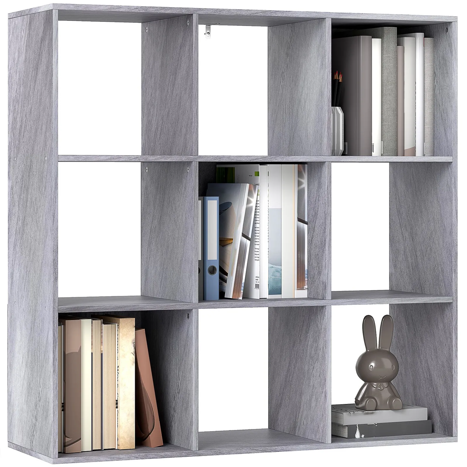 HOMCOM 9 Cube Storage Unit Cabinet Bookcase Display Shelves in Grey 2