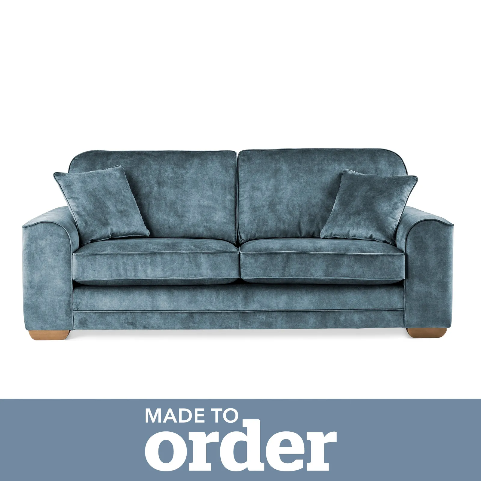 Morello 3 Seater Sofa Slub Velvet Slub Velvet Steel Blue