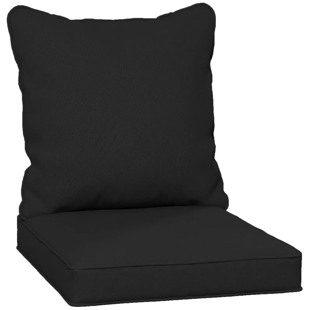 OUTSUNNY Garden Chair Cushion with Seat & Back Pad, CUSHION ONLY in Black 2
