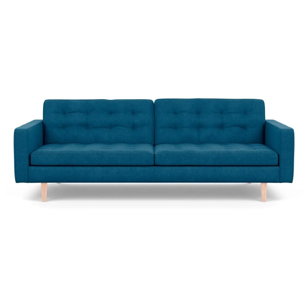 Heal's Hepburn 4 Seater Sofa St Moritz Wool Teal Natural Feet 3