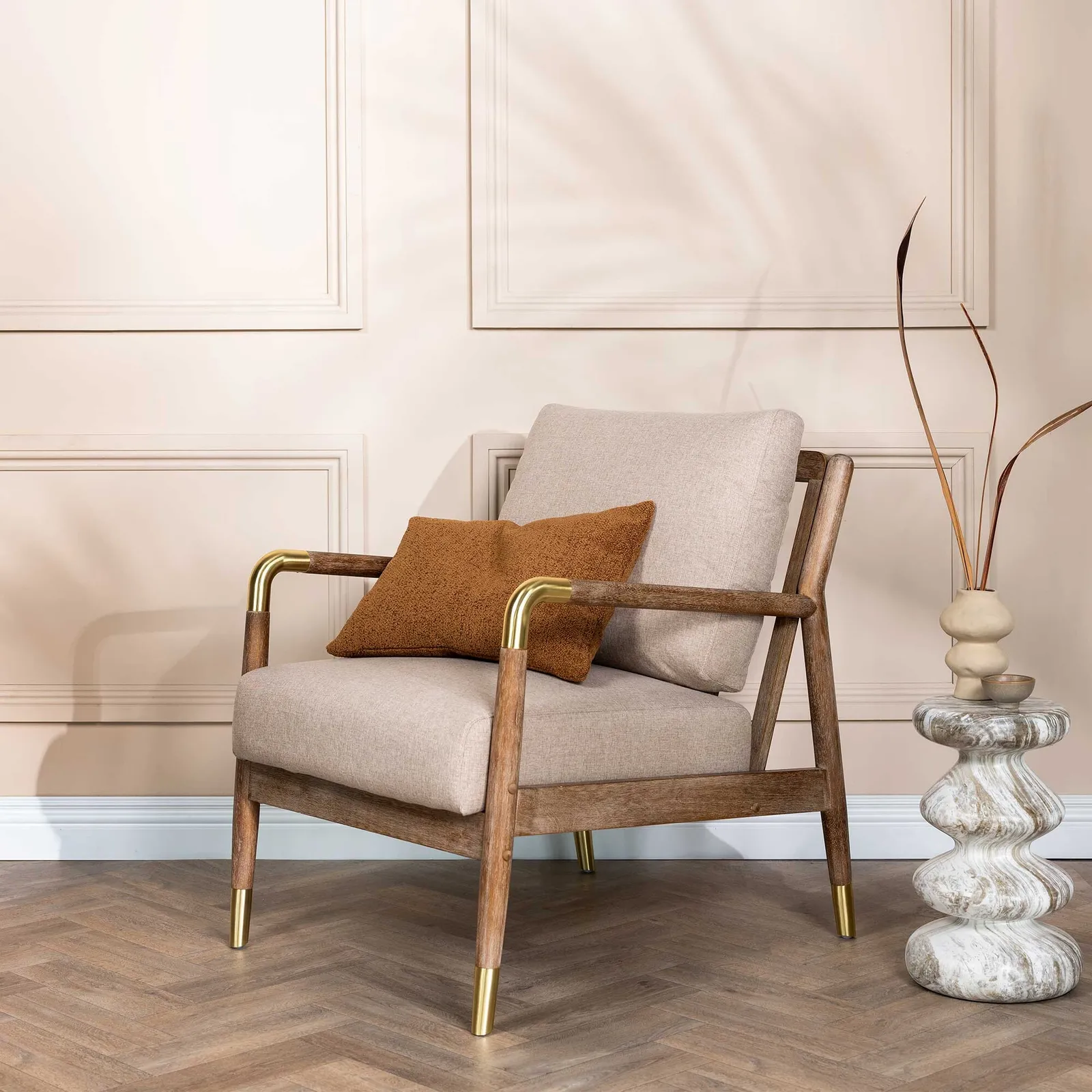 Tarron Armchair, Neutral Fabric | Barker & Stonehouse 2