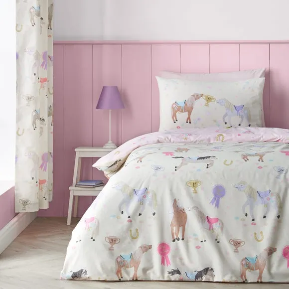 Catherine Lansfield Happy Horses Quilt Cover and Pillowcase Set 1