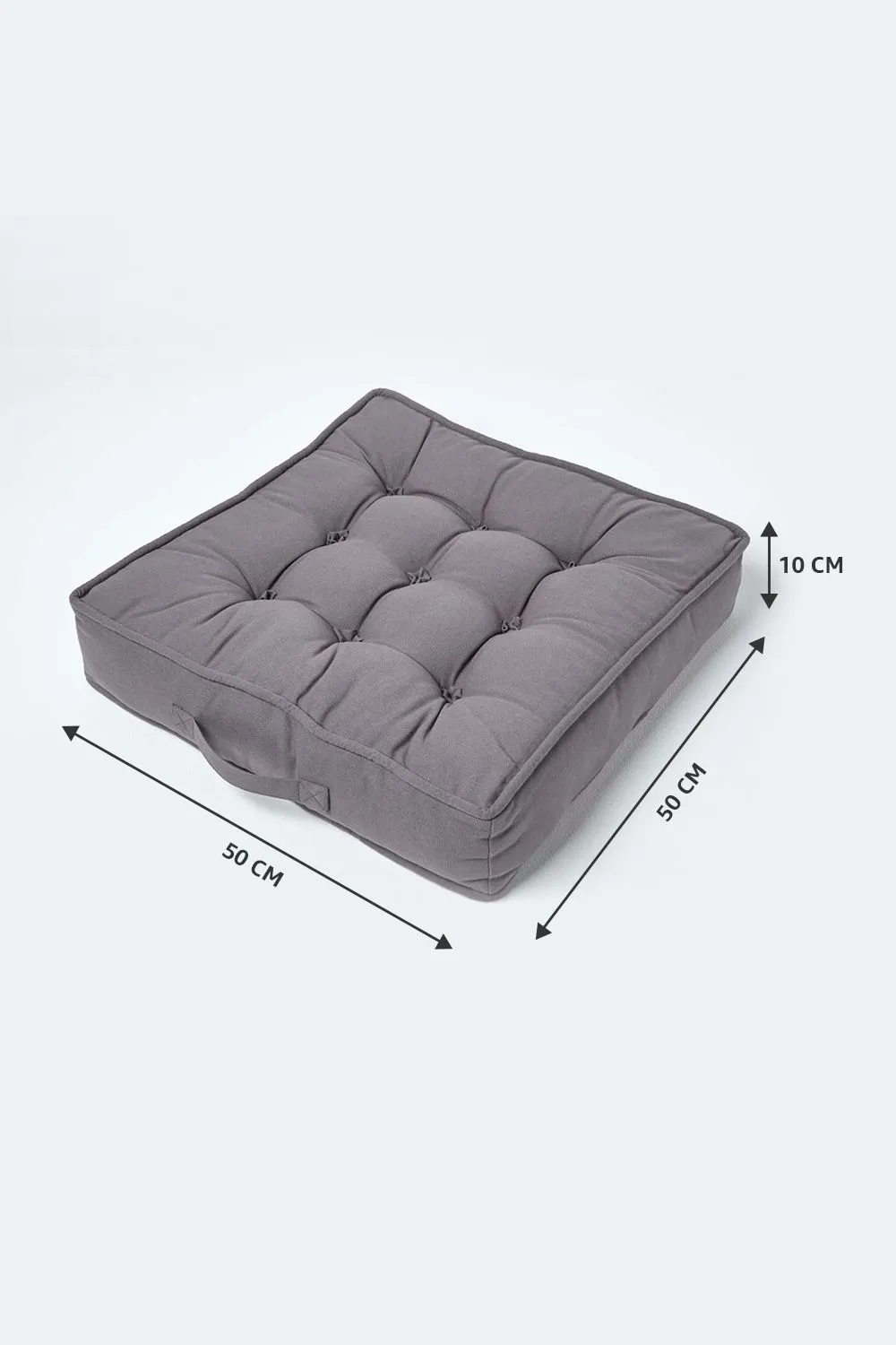 Homescapes Cotton Armchair Booster Cushion in Charcoal 5