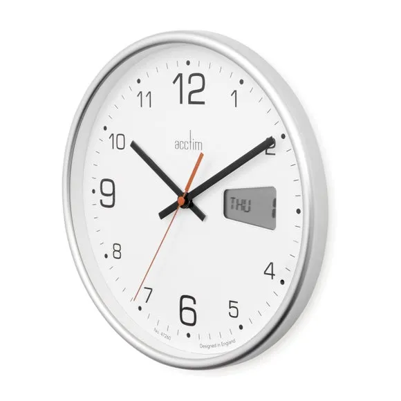 Acctim Kalendar Silver Wall Clock 3