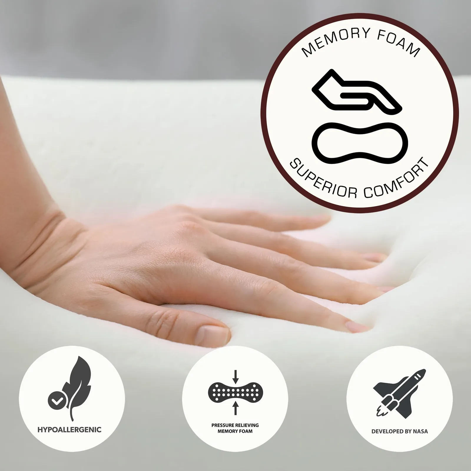 Catherine Lansfield Vitality Support Memory Foam Hybrid Mattress in White 5