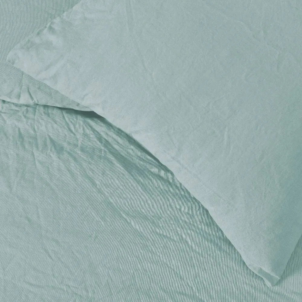 Smart Living Luxury Pure Cotton Plain Dye Duvet Cover With Pillowcase in Green 3