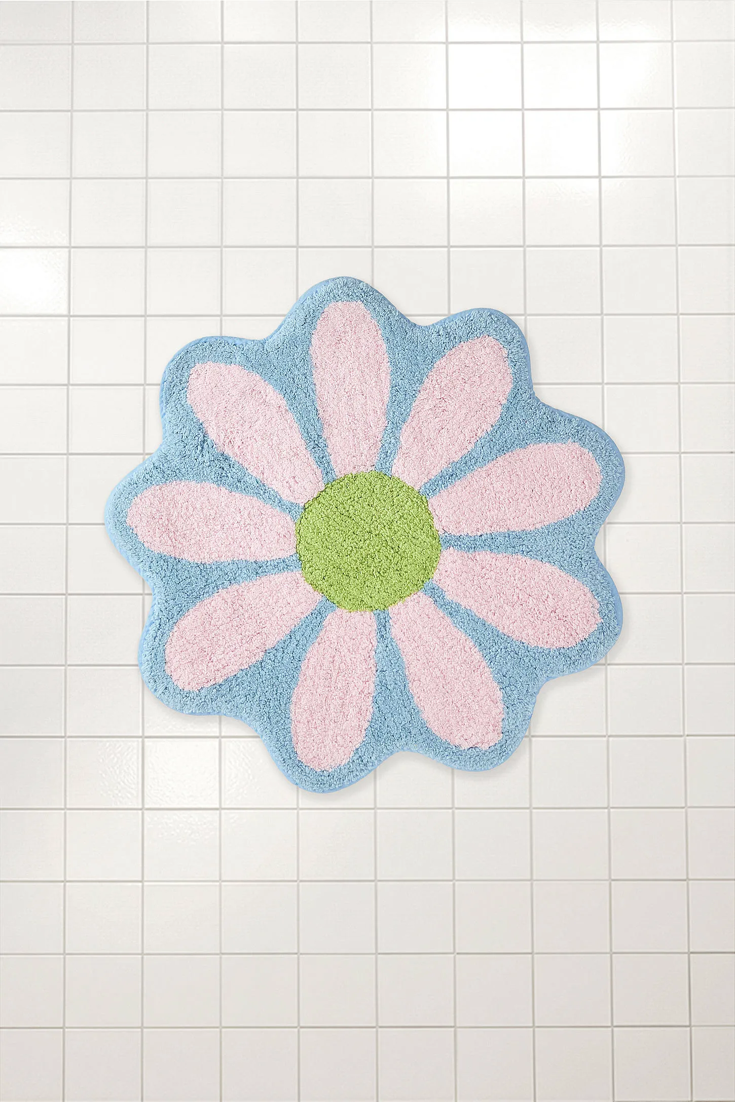 Blue Daisy Mini Bath Mat - Blue