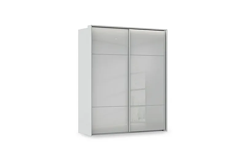 Haven 190cm 2 Door Slider Wardrobe with Glass Doors and Lights