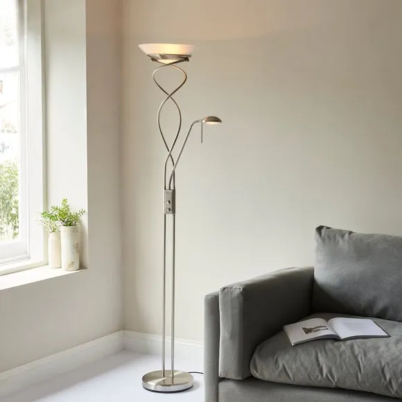 Vogue Lukas Uplighter Mother & Child Metal Floor Lamp