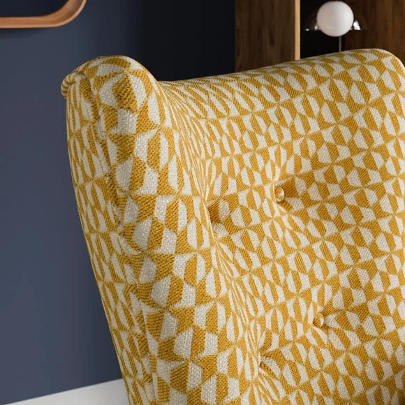 Sven Geo Checkerboard Modern Wing Back Chair 3
