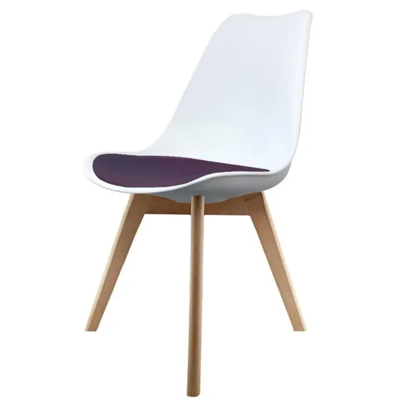 Fusion Living Soho White Plastic Dining Chair with Squared Legs 2