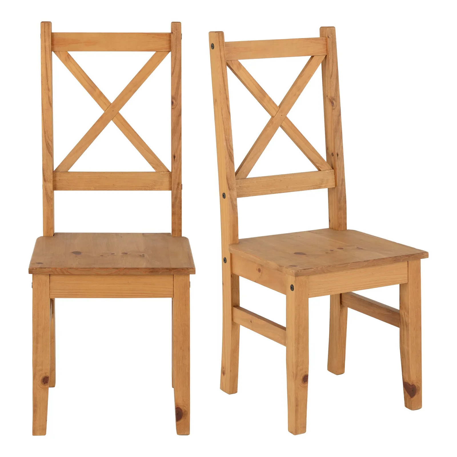 Salvador Set of 2 Dining Chairs Pine Brown