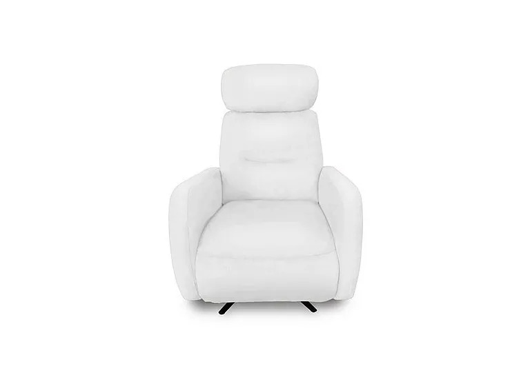 Designer Chair Collection Tokyo Leather Manual Recliner Swivel Chair - BV Star White