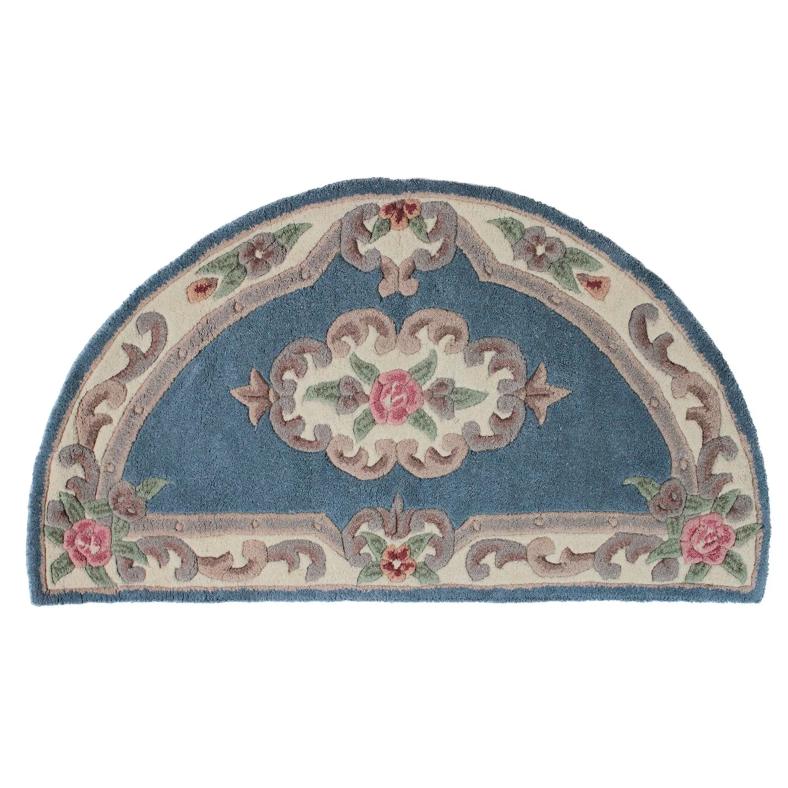 Lotus Premium Aubusson Half Circle Rug Blue