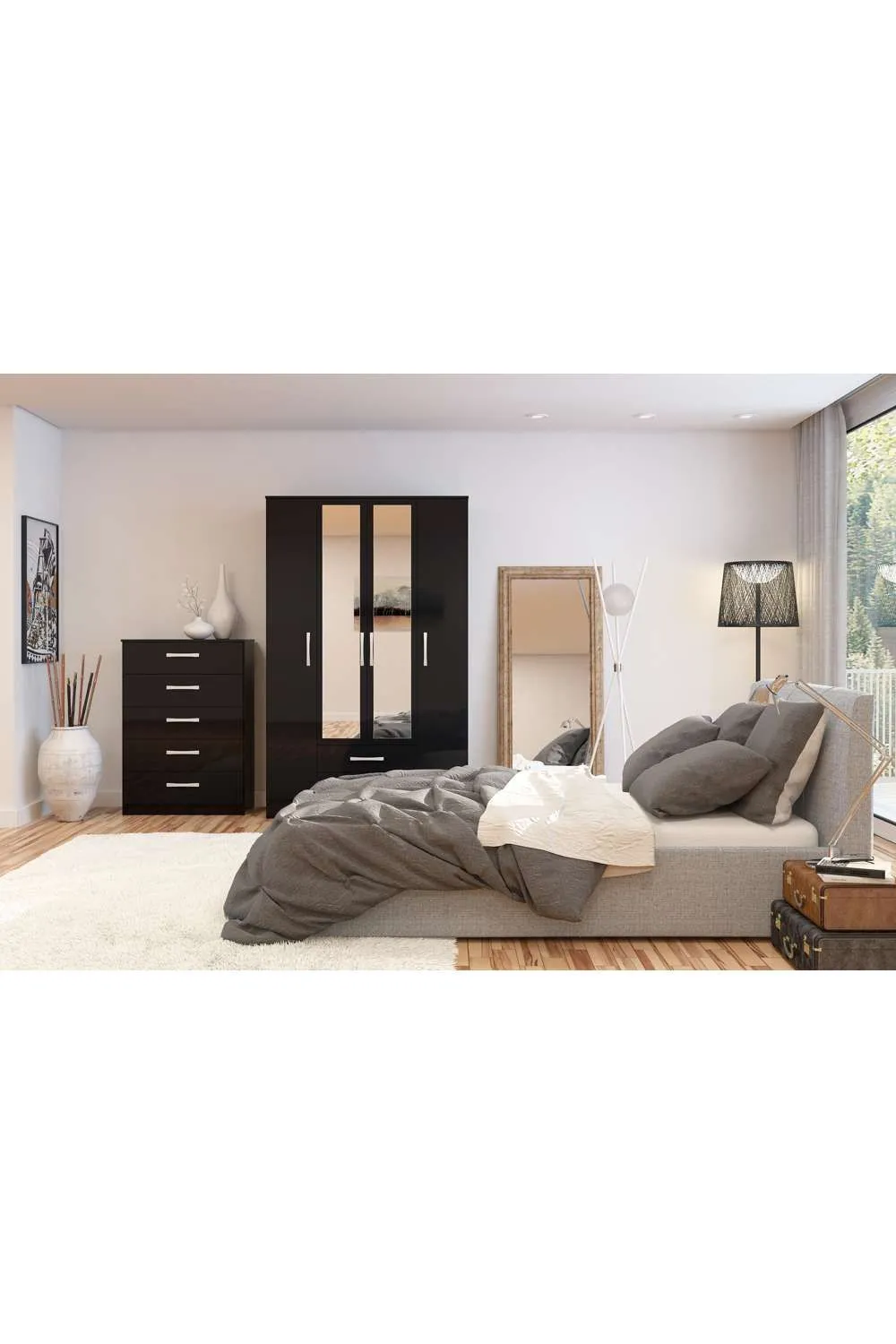 Birlea Lynx 4 Drawer Chest in Black 4