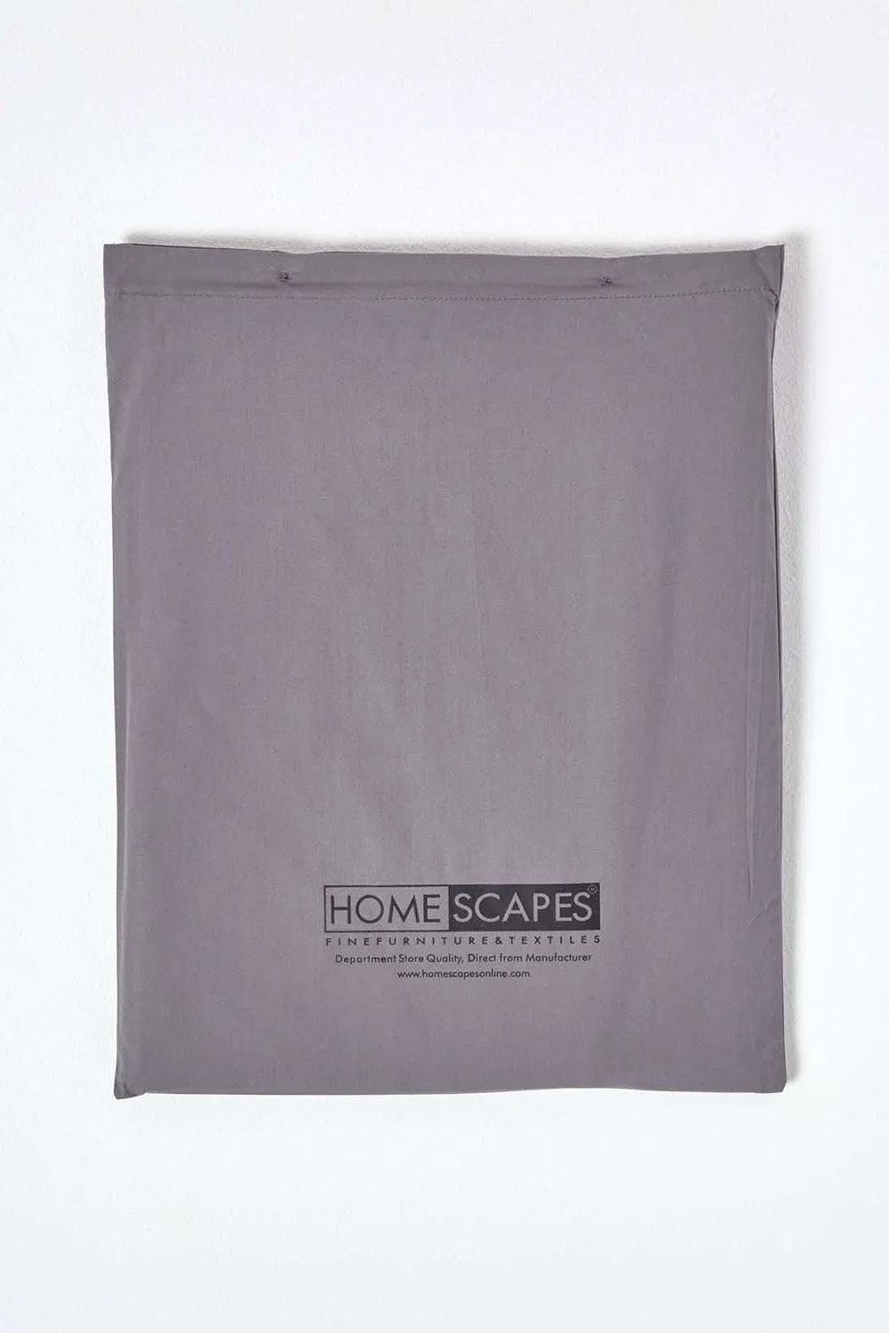 Homescapes Egyptian Cotton Duvet Cover with Pillowcase, 200 TC in Dark Grey 6