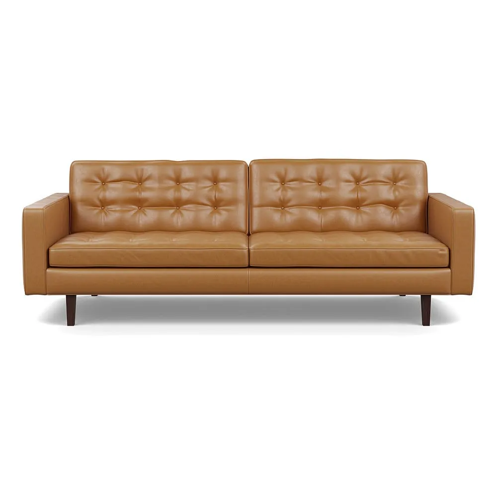 Heal's Hepburn 4 Seater Daino Leather Parchment Wenge Feet 1