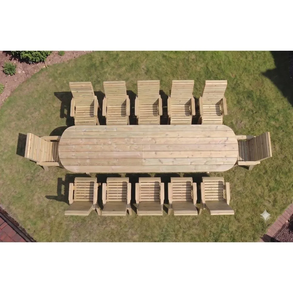 Churnet Valley Garden Furniture Ltd Ergo Large 12 Seater Set 12XC 4M Table - Partially Assembled in Brown 3