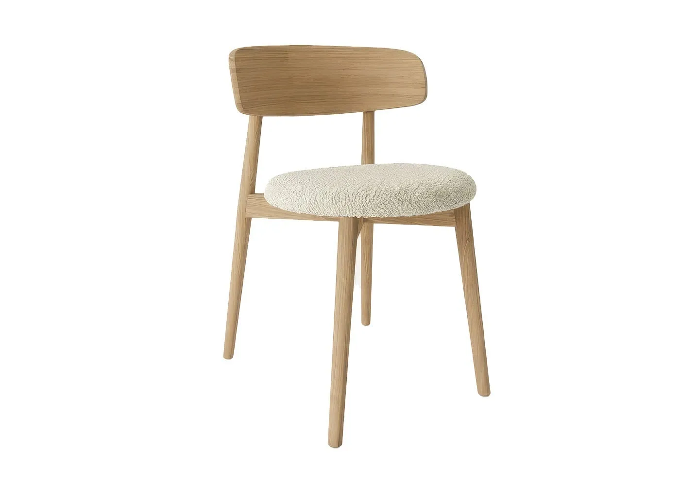Paul Rogers Cover Wood Chair Upholstered Ivory Oak C2 Act-02