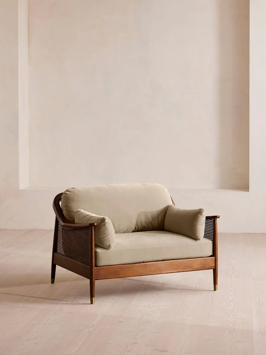 Atlanta Loveseat, Velvet, Oyster