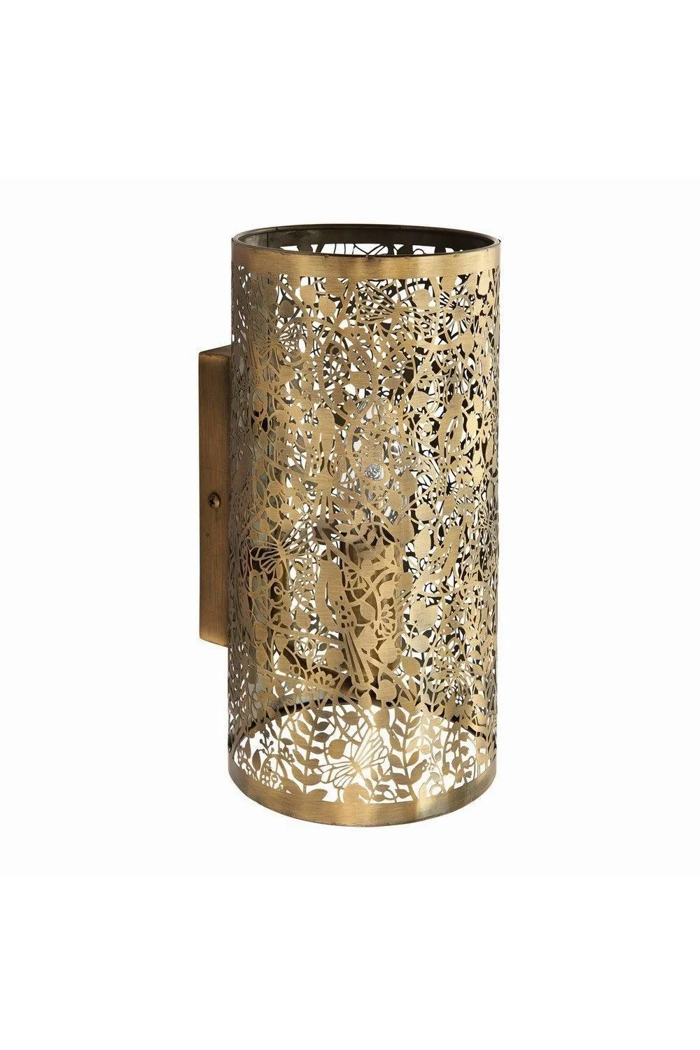 Netlighting Secret Garden Floral Leaves Design Wall Light Antique Brass E14 in Gold 6