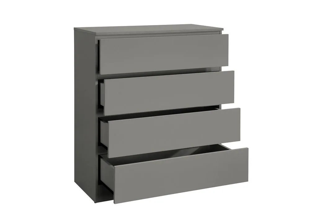 Birlea Oslo 4 Drawer Chest White in Grey 4
