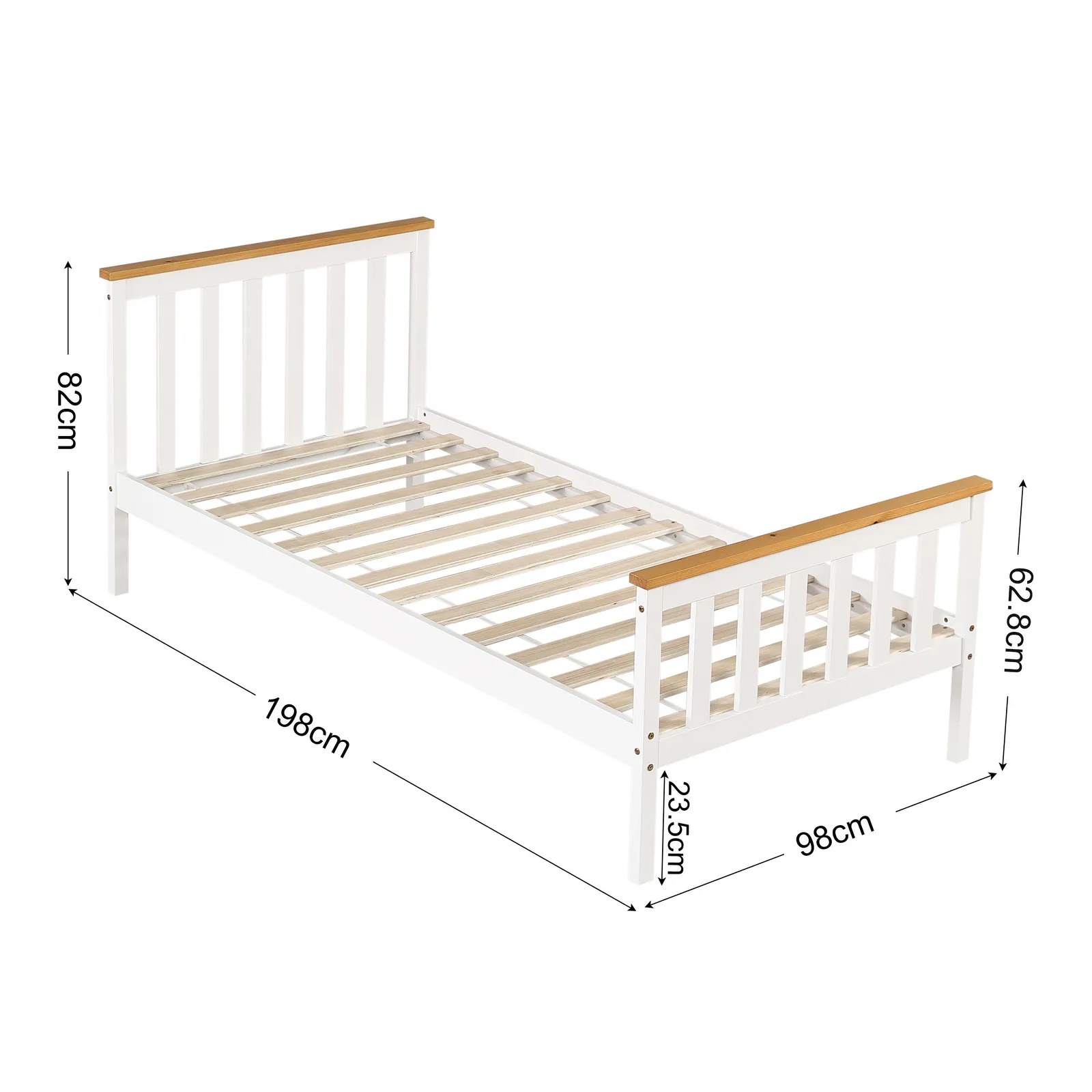 Comfy Living Ltd Modern Wooden Bed Frame in Off-White 2