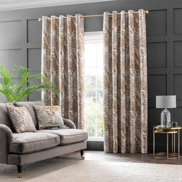 Leaf Jacquard Eyelet Curtains 2