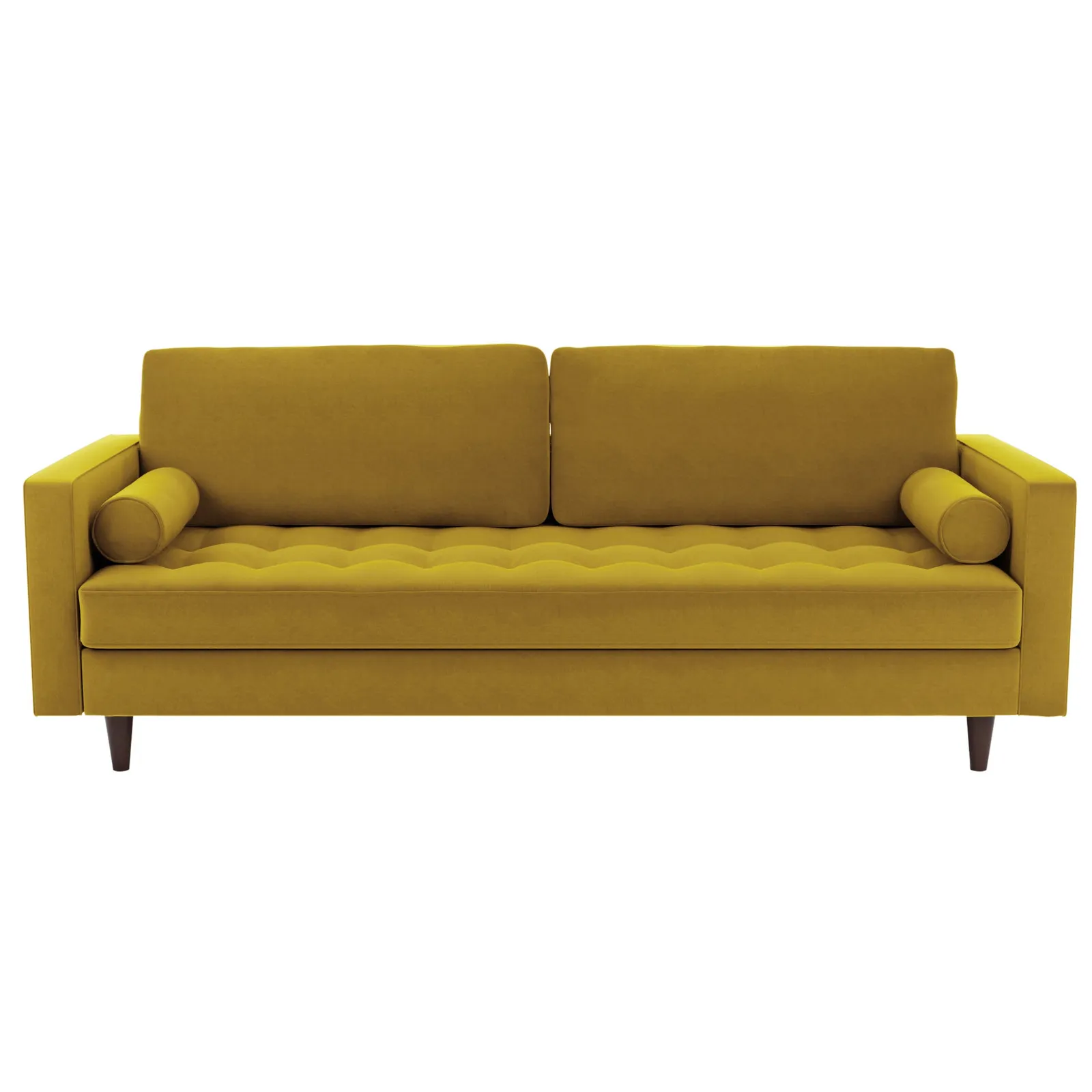 Zoe Velvet 4 Seater Sofa Yellow