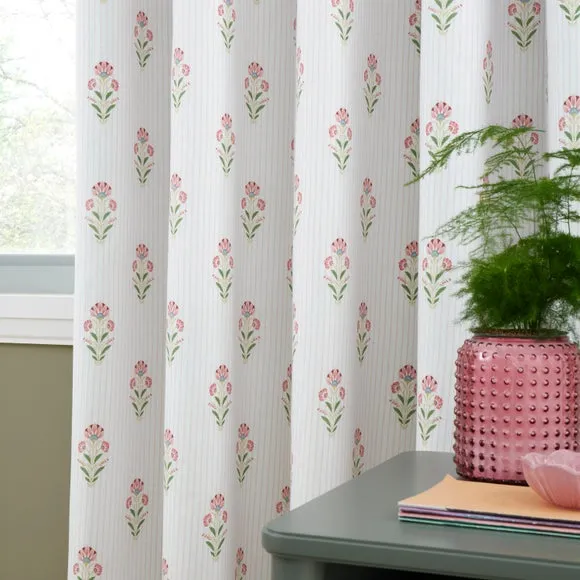 Fiorella Frilled 100% Cotton Blackout Eyelet Curtains 4