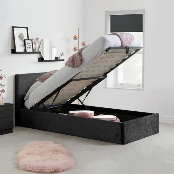 Berlin Crushed Velvet Ottoman Bed Frame 1