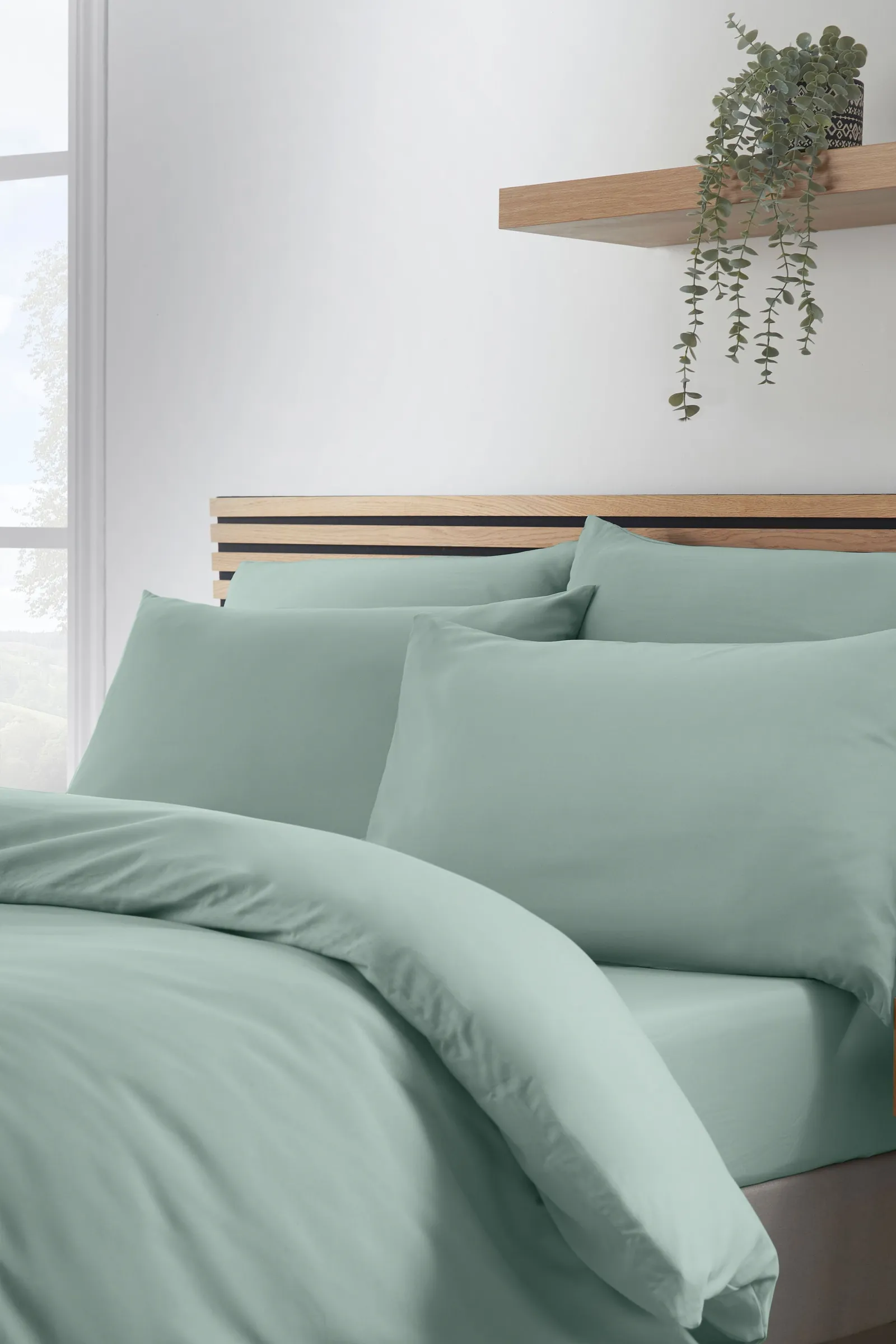 Catherine Lansfield So Soft Non Iron Duvet Cover Set in Green 3