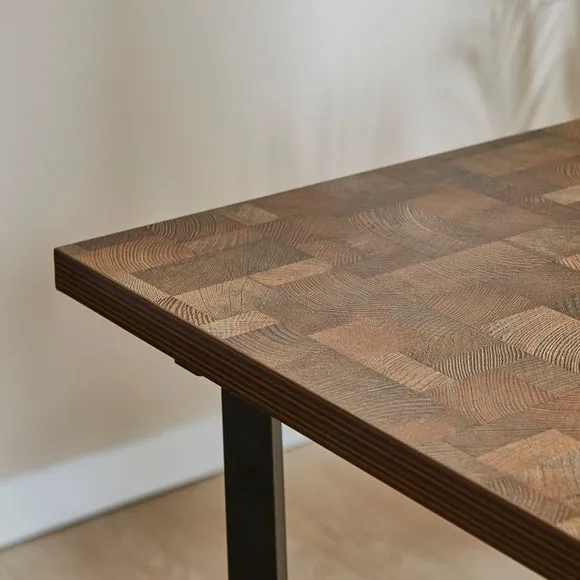 Brayden 4-6 Seater Rectangular Dining Table, Parquet Effect 2