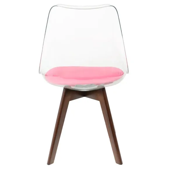 Fusion Living Soho Clear Plastic Dining Chair with Squared Legs 6