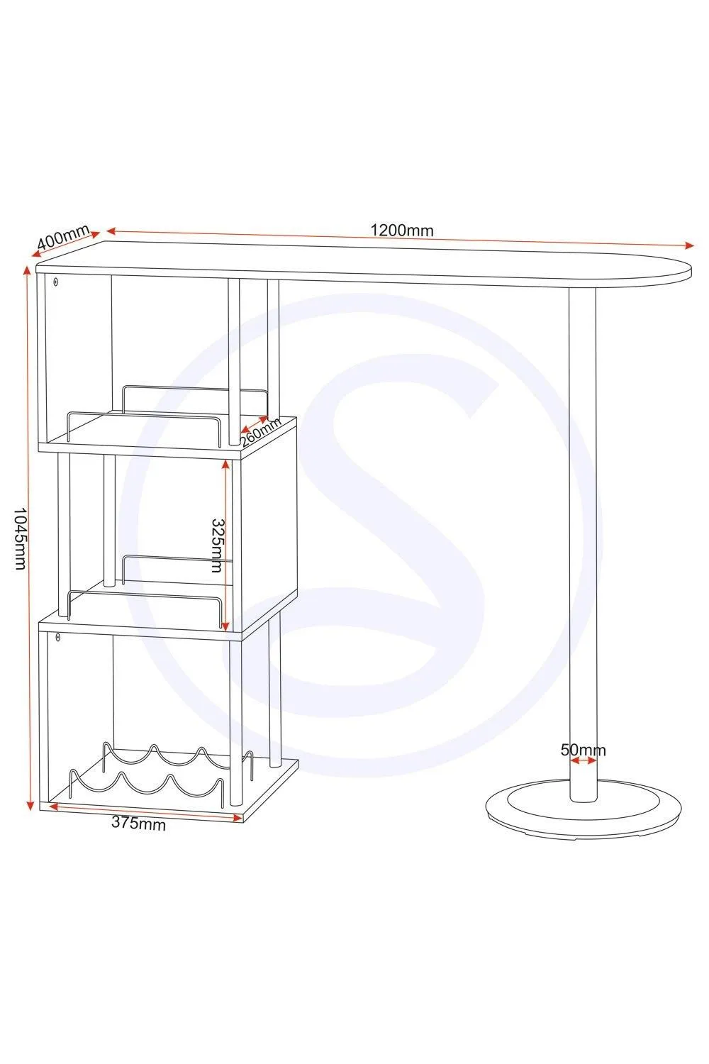 Seconique Charisma Home Bar Table in Light Oak 6