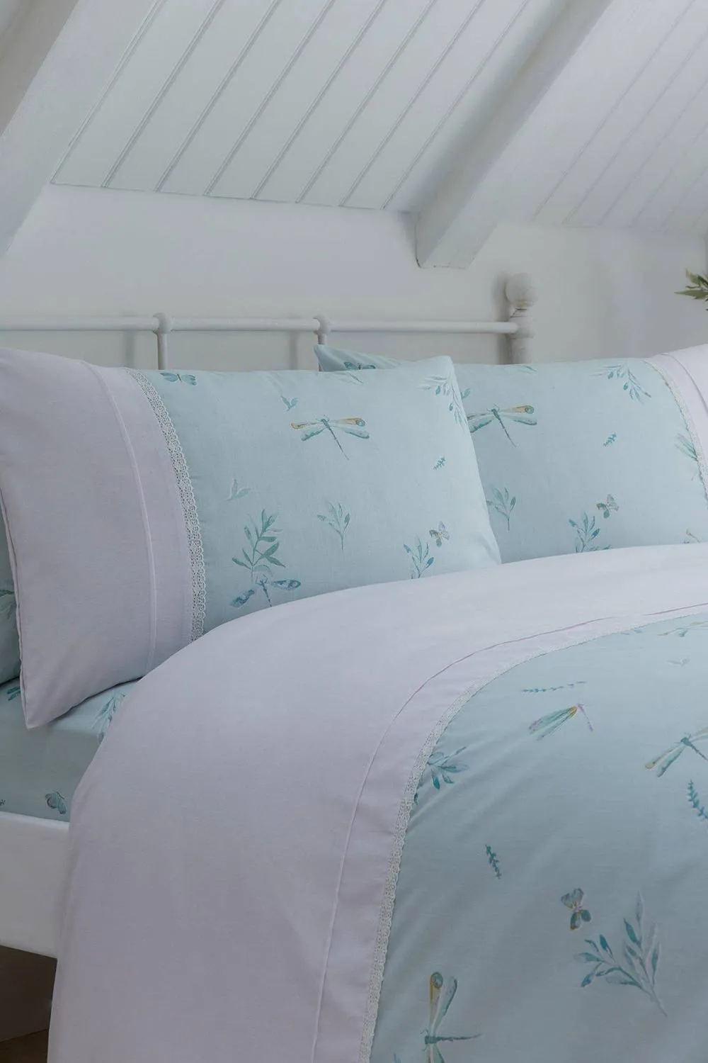 Dreams & Drapes 'Fifi' Soft Touch 28cm Fitted Bed Sheet Set in Duck Egg Blue 2
