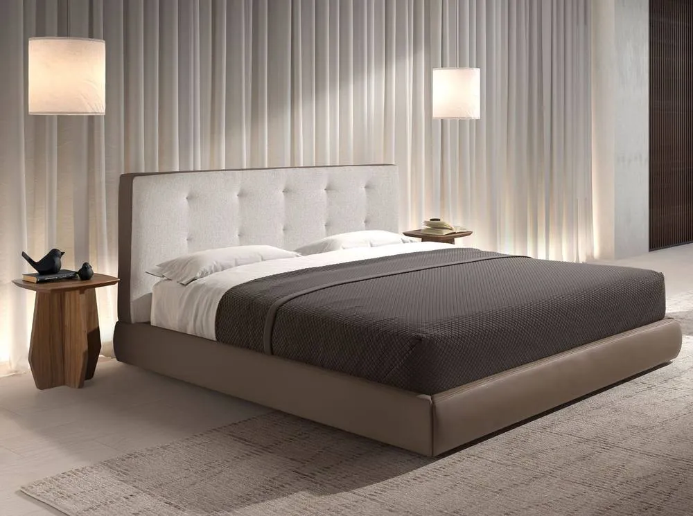 Angel Cerda Double Bed 180x200 cm Off-white Fabric Headboard 3