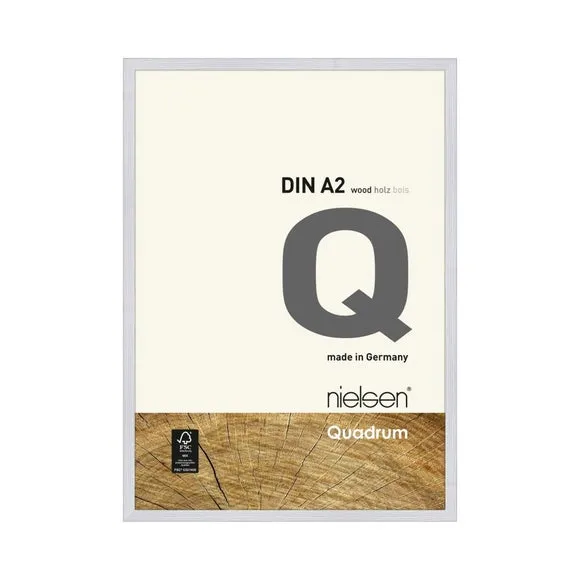 Nielsen Quadrum A2 Snow White Veneer Wooden Picture Frame, White