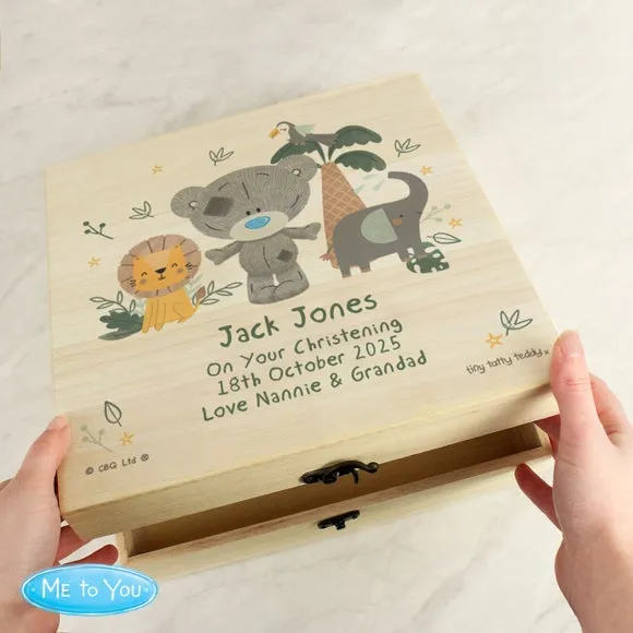 Personalised Tiny Tatty Teddy Jungle Animals Keepsake Box 2
