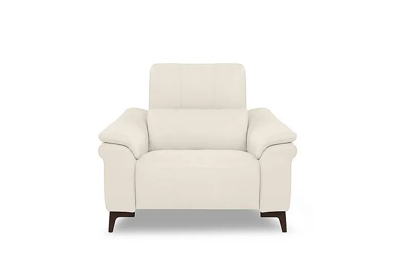 Marconi Leather Power Recliner Armchair with Power Headrest and Power Lumbar - Torello Bianco Puro