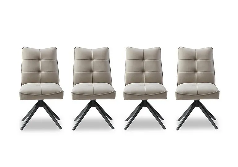 Germain Set of 4 Swivel Dining Chairs - Taupe