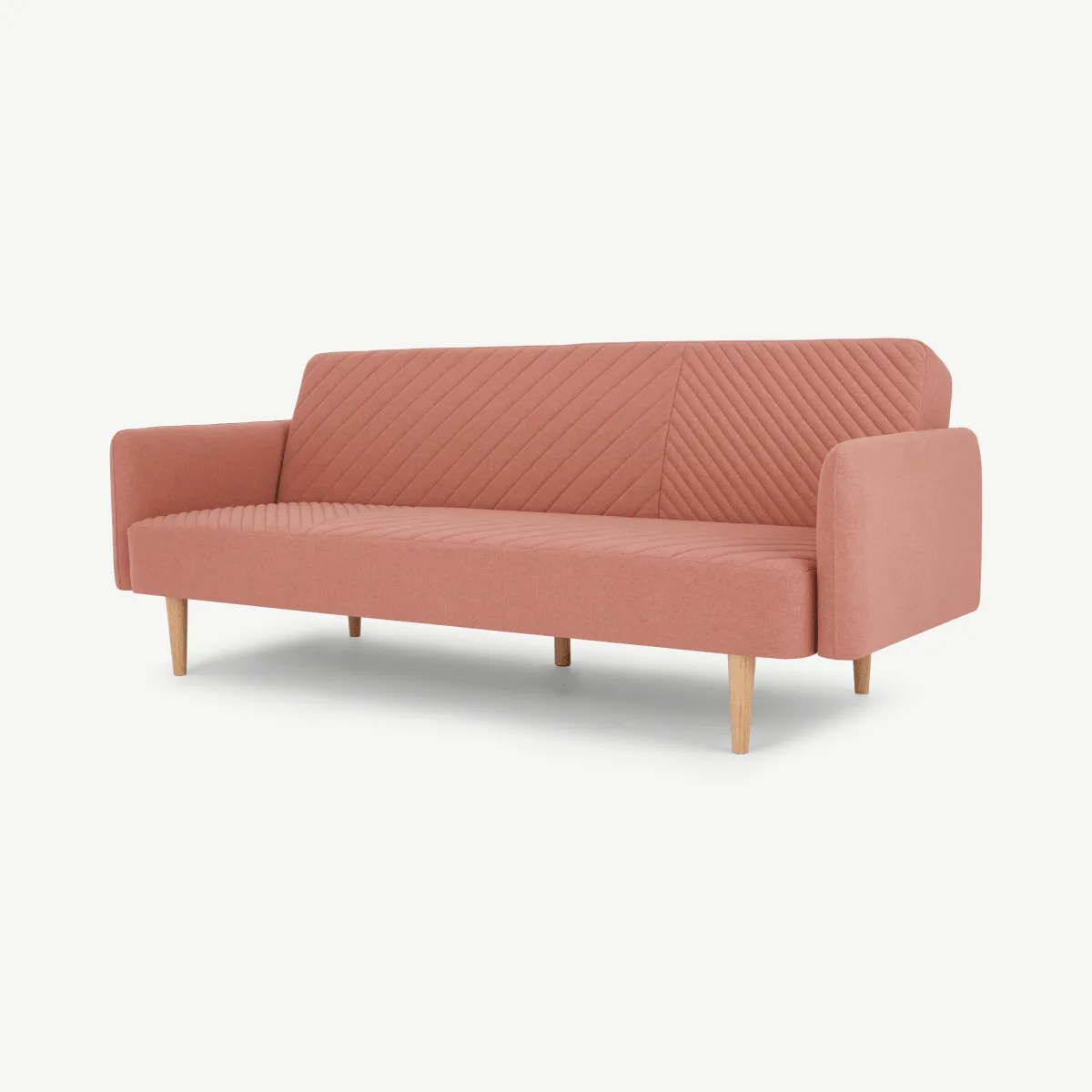 Ryson Click Clack Sofa Bed with Arms, Dusk Pink Fabric