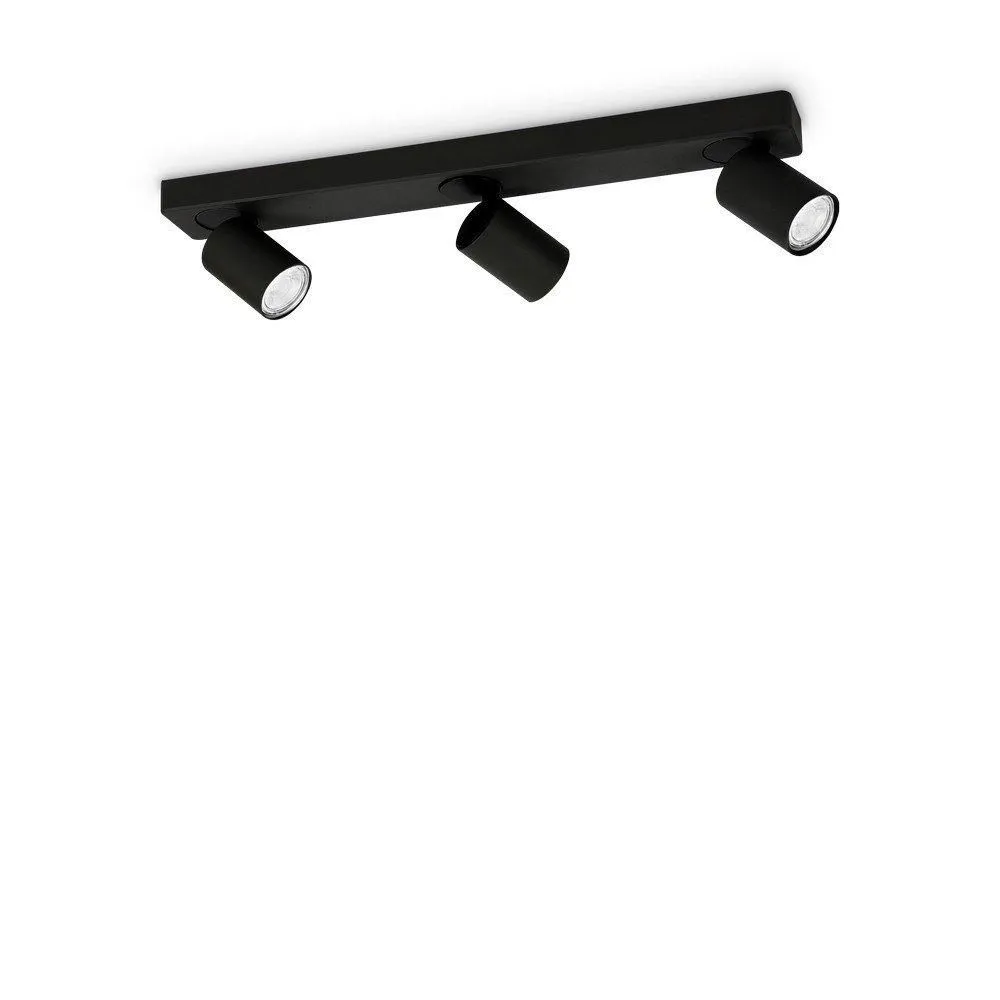 Netlighting Rudy Indoor 3 Lights Ceiling Spotlight Lamp Black GU10