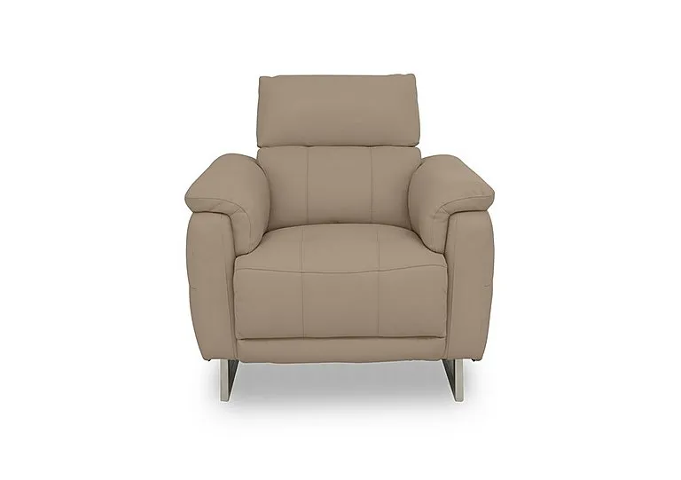 Moet Leather Power Recliner Chair with Telescopic Headrest - Barley