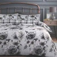 Velosso Cassia Floral Duvet Cover Set in Grey