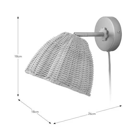 Amaria Scallop Adjustable Plug In Wall Light 6