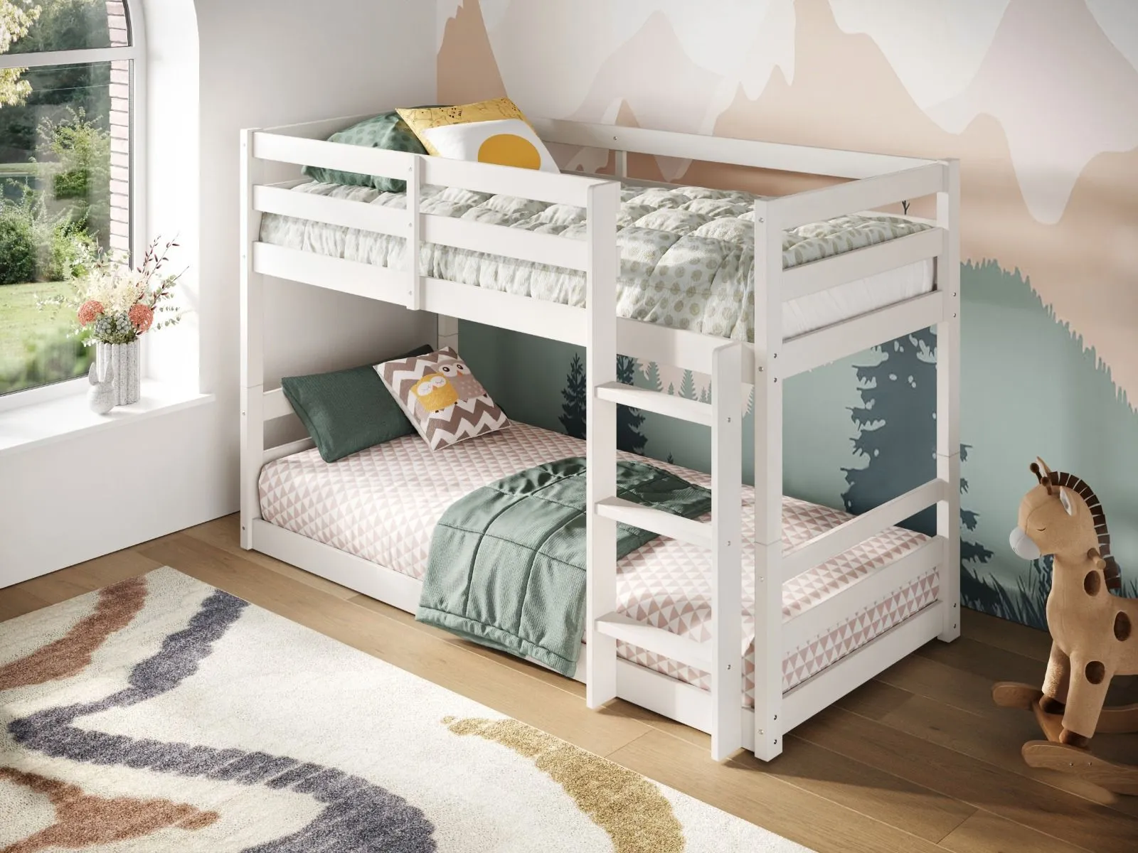 Flair Shasha Low Shorty Bunk Bed in White 3